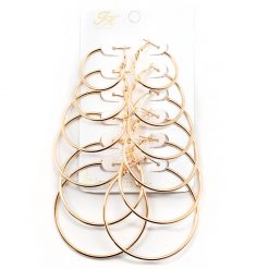 JK Collection 6-Pair Hoop Earring Set