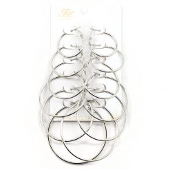 JK Collection 6-Pair Hoop Earring Set
