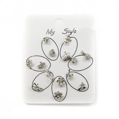 My Style 7-Pair Stud Earring Set (Silver Color, #2527)