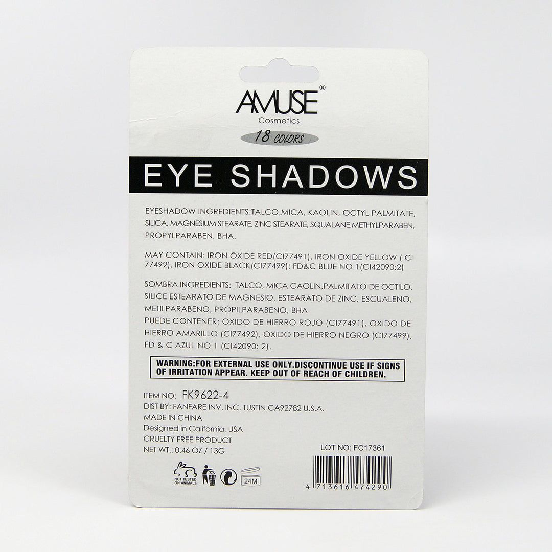 Amuse 18-Color Shimmering Eyeshadow Palettes (FK9622)