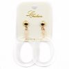 Le Fashion Clear Oval Hoops Earrings (2535)