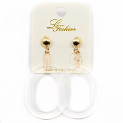 Le Fashion Clear Oval Hoops Earrings (2535)