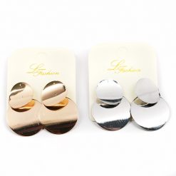 Le Fashion Earrings Shiny Metal Discs (2532) Accessories