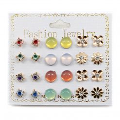 Fashion Jewelry 12-Pair Stud Earrings (2580)