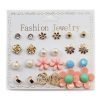 Fashion Jewelry Accessories 12-Pair Stud Earrings (2581)