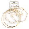 Fashion Jewelry 3-Pair Assorted Hoop Earrings - Gold Color (2586) Accessories
