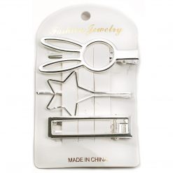 Fashion Jewelry 3-Piece Hair Clip Set - Silver Color (1046S)
