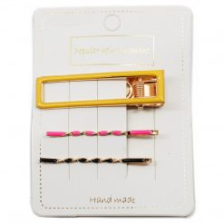 Popular Hair Ornament 3-Piece Hair Clip Set - Yellow