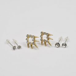 Always Mei Rhinestone Earrings - 3-Pair Set (#2504)