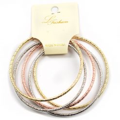 Le Fashion Textured Metal 5-Piece Bracelet Set (2551) Accessories
