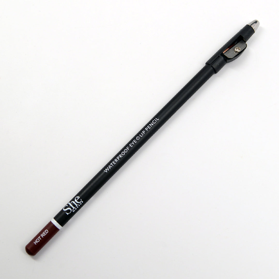She Makeup Cosmetics S.he Waterproof Eye And Lip Pencil With Sharpener - Hot Red