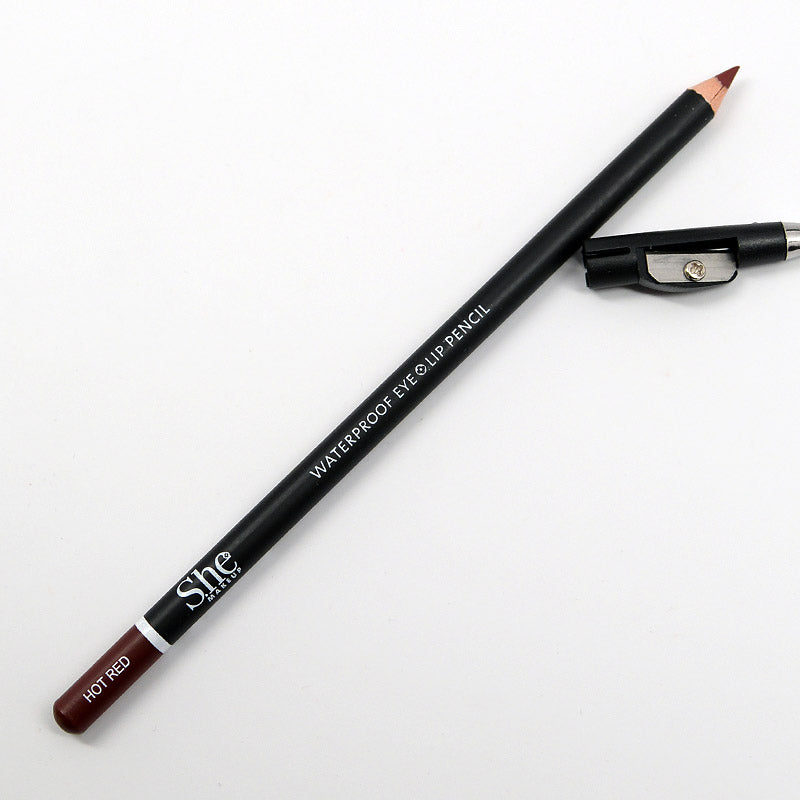 She Makeup Cosmetics S.he Waterproof Eye And Lip Pencil With Sharpener - Hot Red