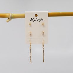 Always Mei Accessories Bar Earrings (3 Pair Set) (#2506)