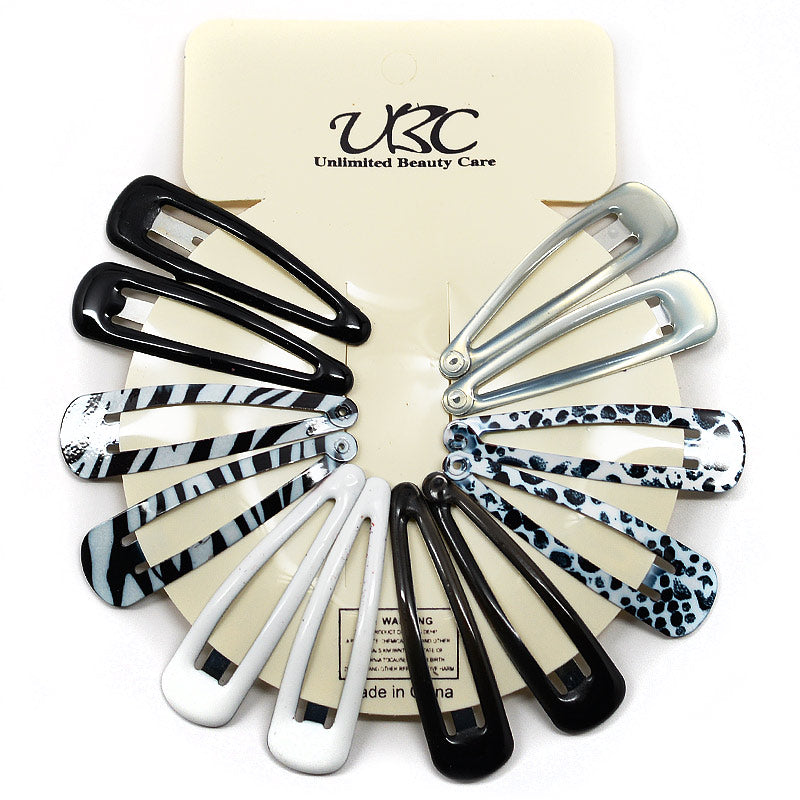 Always Mei BB Hair Clip Sets - Black And White (12 Pcs)