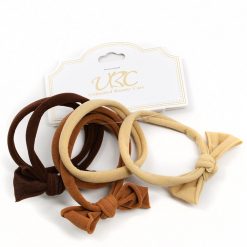 UBC Cotton Hair Ties With Bows - Browns (6 Pcs) Everything For $1