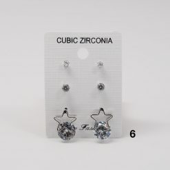 New Fashion Cubic Zirconia 3-Pair Earring Set (#2505) Accessories