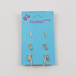 Fashion Jewelry Accessories 3-Pair Bar Earring Set (#2518)