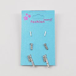 Fashion Jewelry Accessories 3-Pair Bar Earring Set (#2518)
