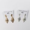 Fashion Jewelry Leaf Shaped With Rhinestones Dangling Earrings (#2519)