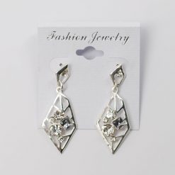 Fashion Jewelry Leaf Shaped With Rhinestones Dangling Earrings (#2519)