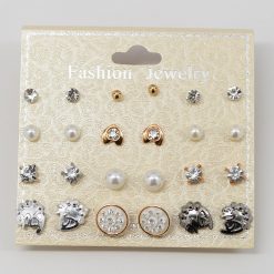 Fashion Jewelry Accessories 12-Pair Earring Set (#2531) - Love