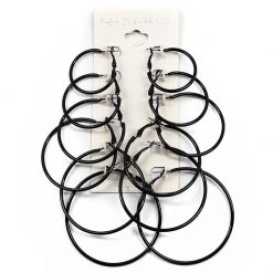 Fashion Jewelry 6-Pair Color Hoop Earrings (#2561)