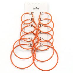 Fashion Jewelry 6-Pair Color Hoop Earrings (#2561)