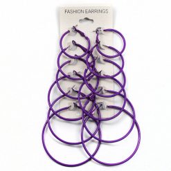 Fashion Jewelry 6-Pair Color Hoop Earrings (#2561)