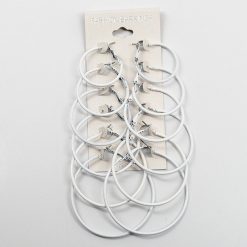 Fashion Jewelry 6-Pair Color Hoop Earrings (#2561)