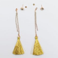 Fashion Jewelry Accessories Tassel Rhinestone Earrings