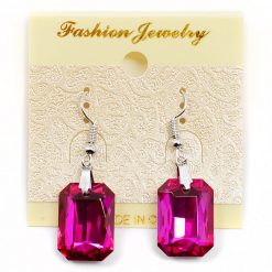 Fashion Jewelry Faux Stone Earrings Radiant Cut