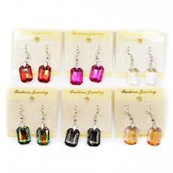 Fashion Jewelry Faux Stone Earrings Radiant Cut