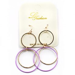 Le Fashion Accessories Dangling Triple Hoops Earrings