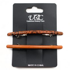 UBC Long Skinny Barrettes - Brown