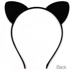 Minky Rhinestone Cat Ears Headband Hair