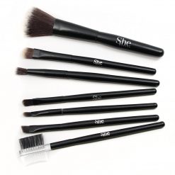 She Makeup S.he Makeup 7-Piece Travel Brush Set With Case (Black)