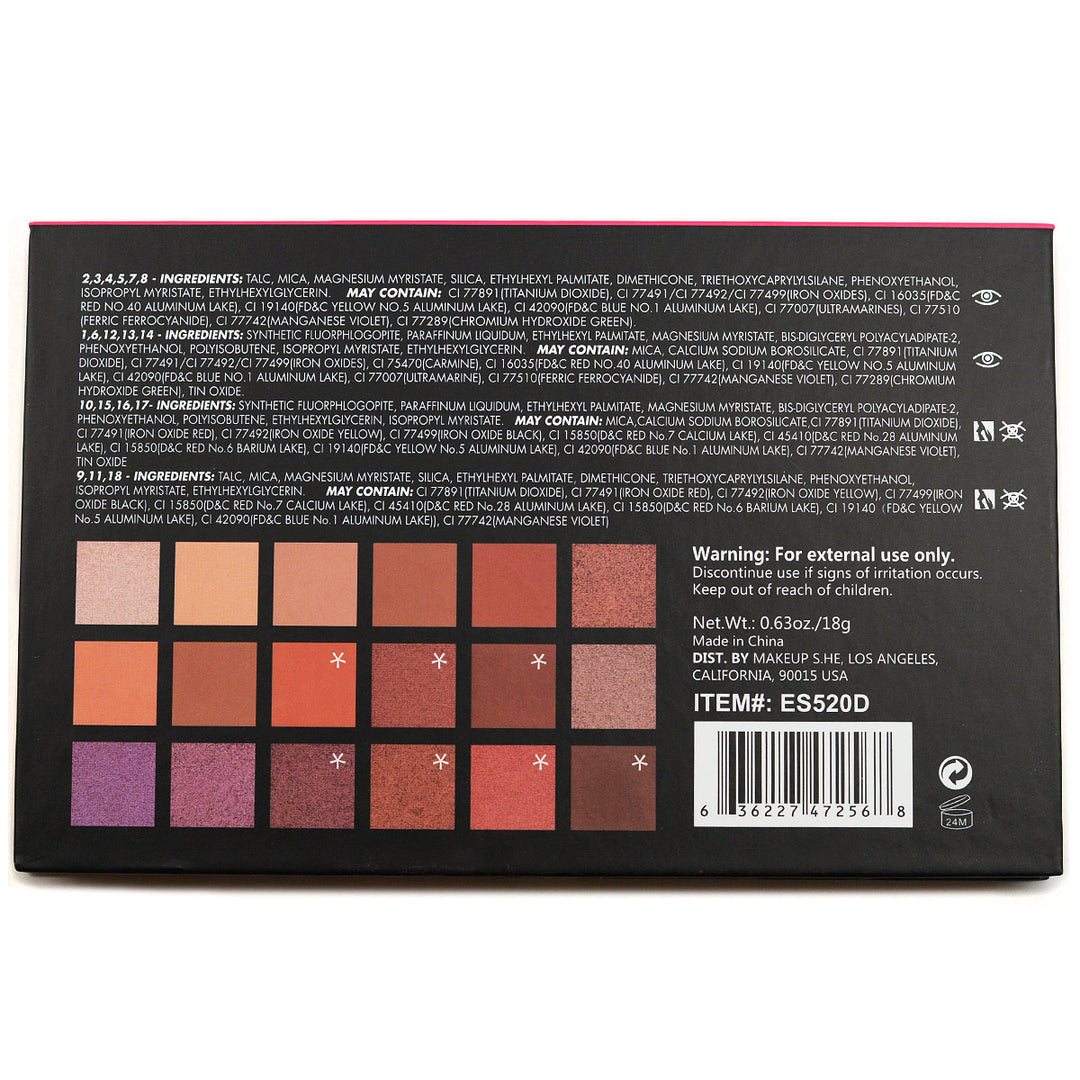 She Makeup S.he Makeup Deluxe Edition 18-Color Eyeshadow Palette (ES520D)